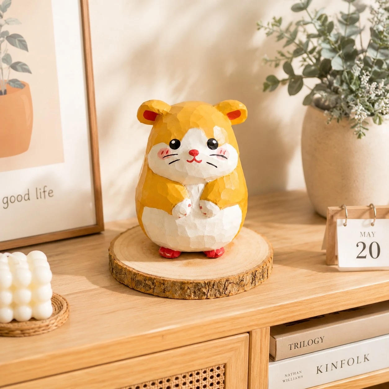 Hand-Carved Wooden Chinese Zodiac Animal Figurines