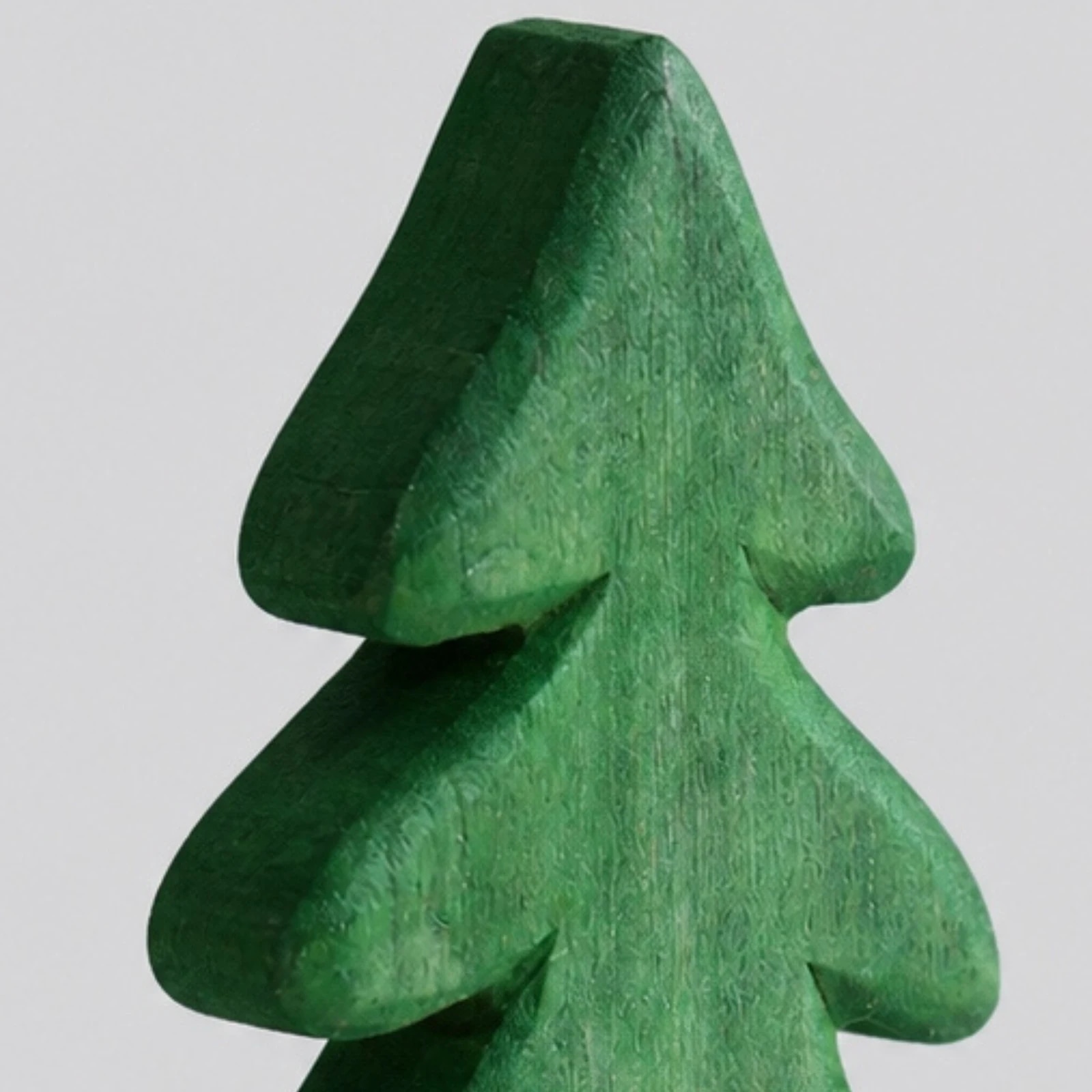 Green painted wood grain and carved edge detail