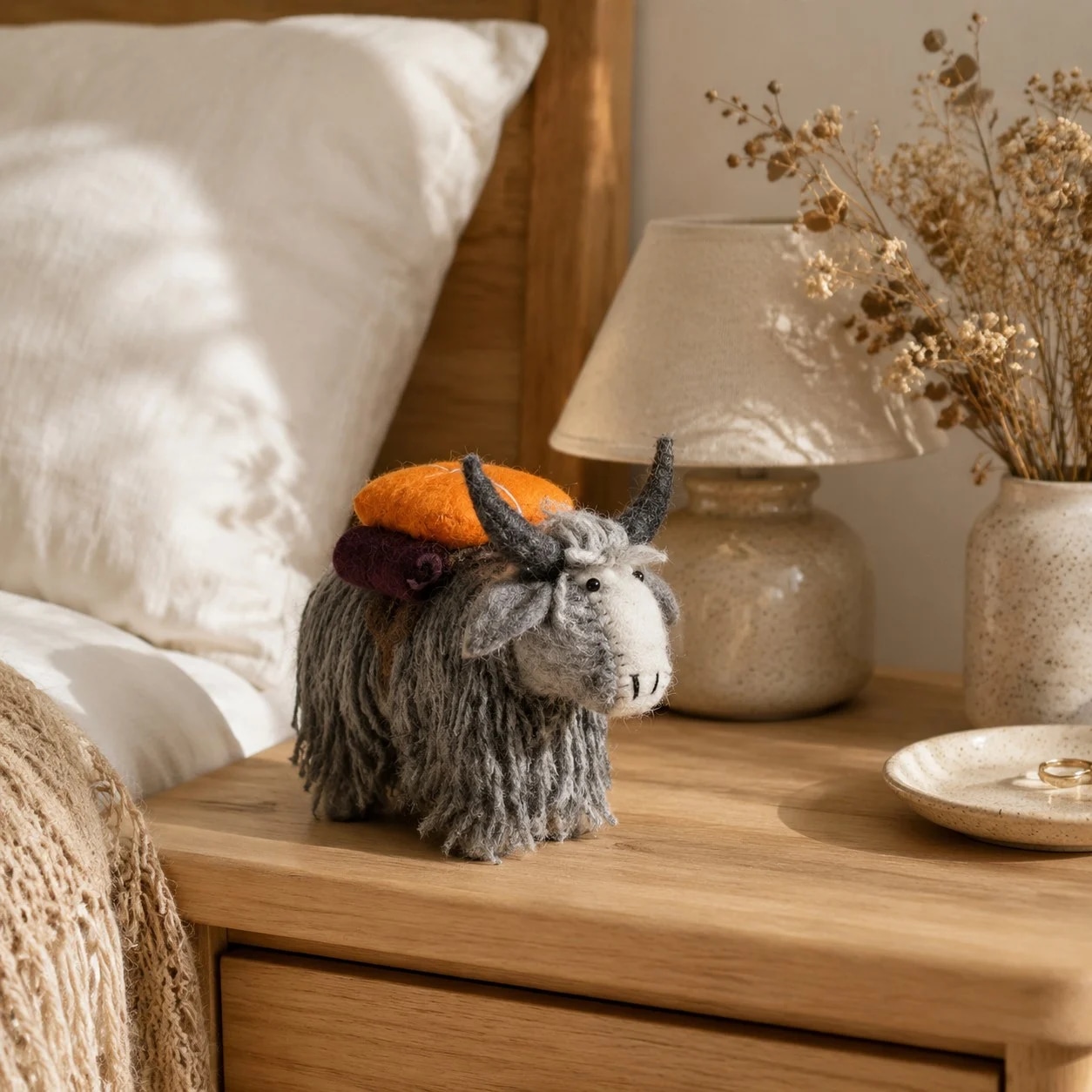 Handmade Nepal Wool Felt Yak Ornament